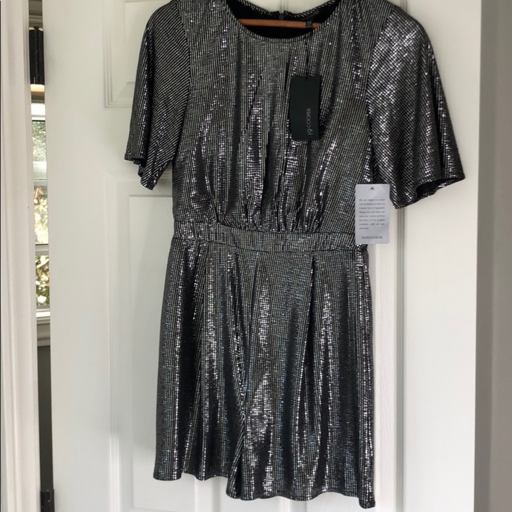 Silver metallic romper XS